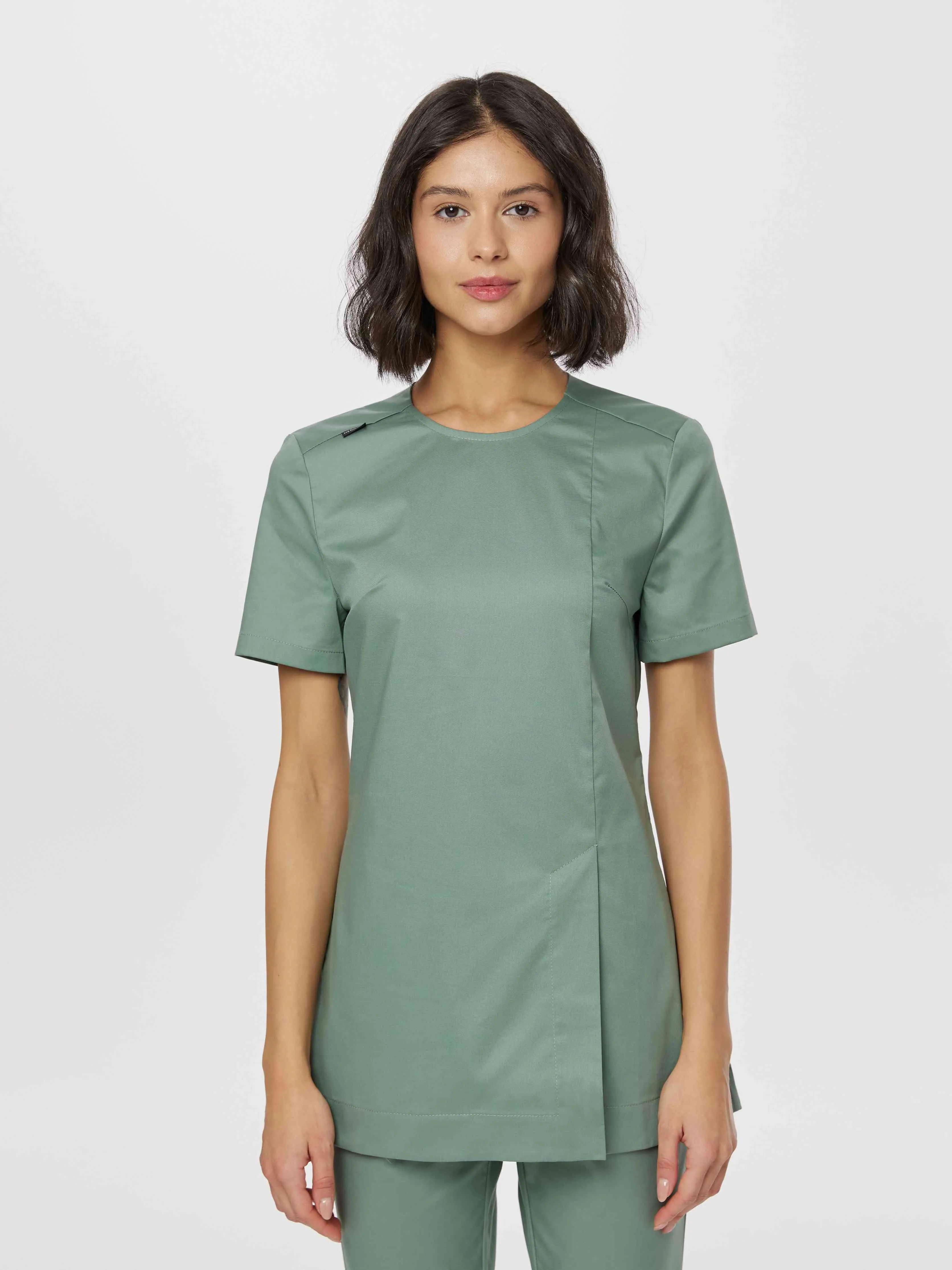 Женская медицинская рубашка CWT-17 (серо-зеленый)