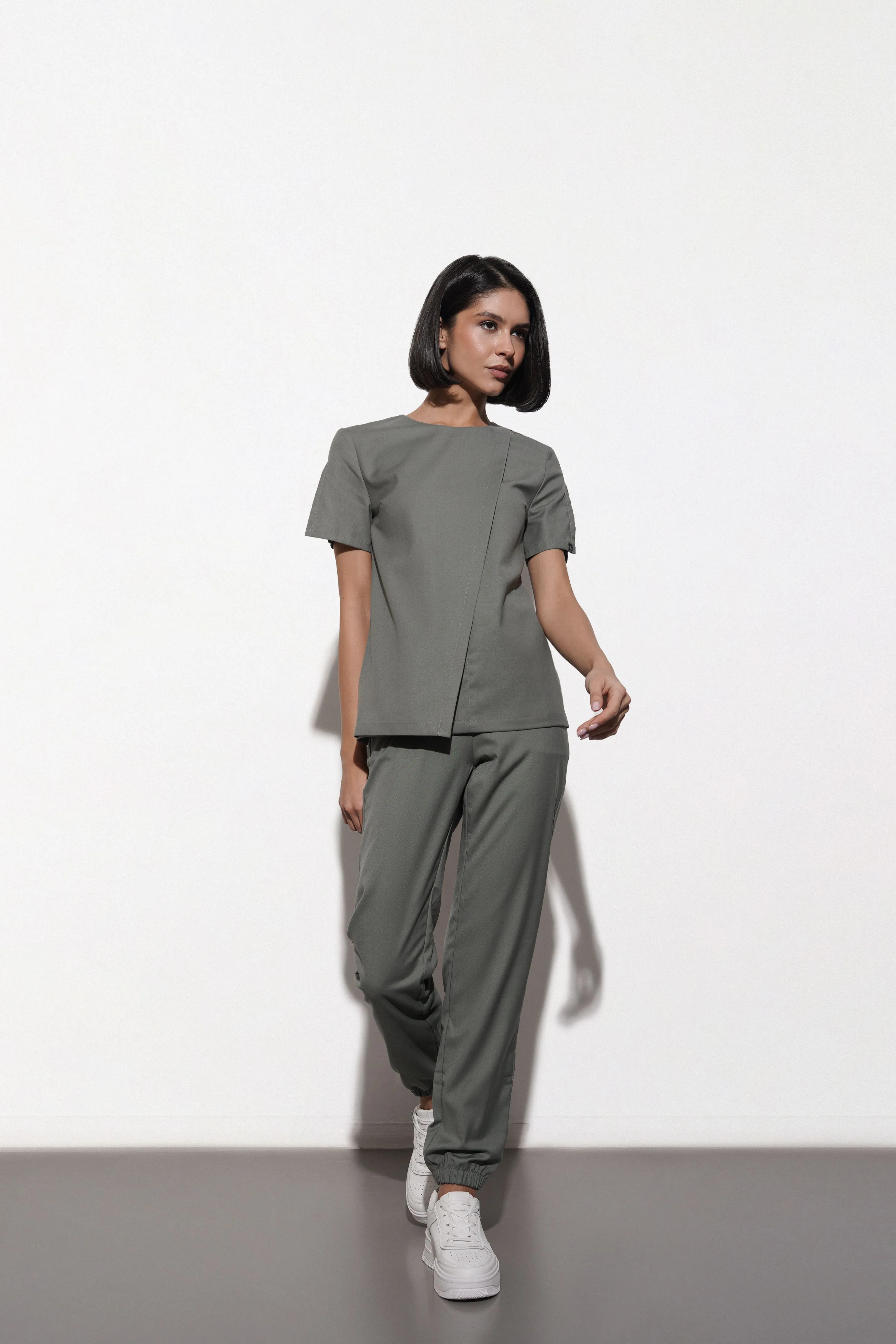 Женская медицинская рубашка SWT-29 (шалфей)